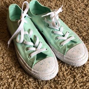 Girls Converse all stars sz 2 mint green